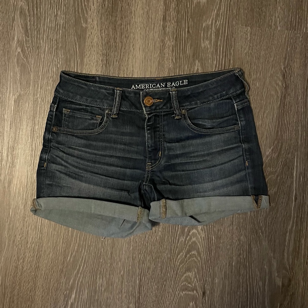 NWOT American Eagle Midi Dark Wash Jean Shorts